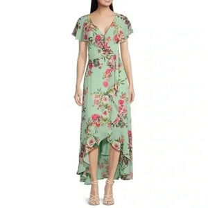 Jessica Howard Women’s Mint Green Floral Midi Dress NWT Size 8